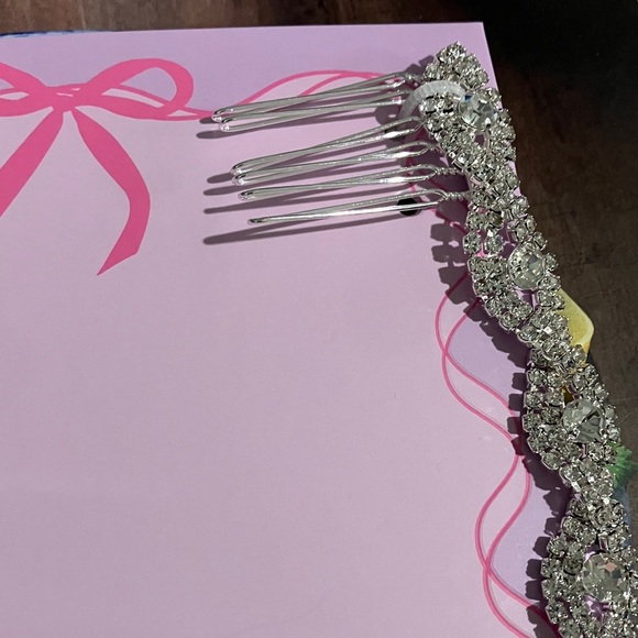 Silver Rhinestone Hair Comb - Picture 3 of 5